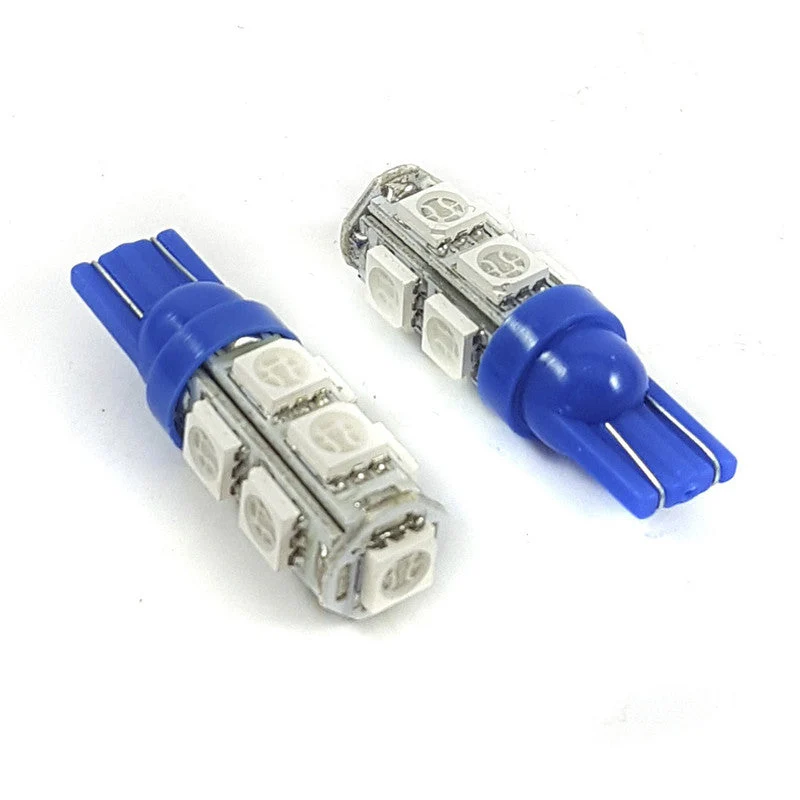 Lampara T10 9 Led Azul 5050 x2 Un