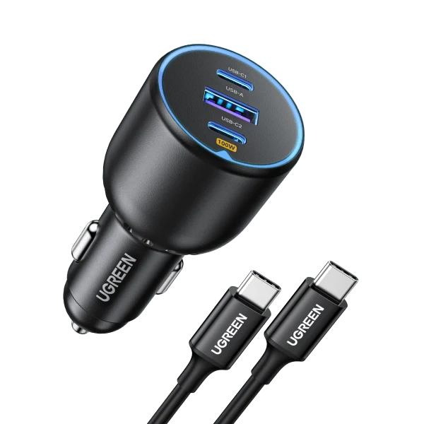 UGREEN 130W 3-Port PD 100W PD3.0/QC4.0/PPS Fast Car Charger
