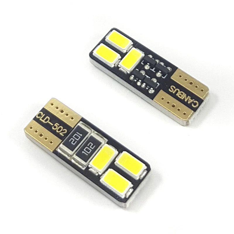 Lampara T10 6 Led Blanca 5050 Canbus Plana x2 Un