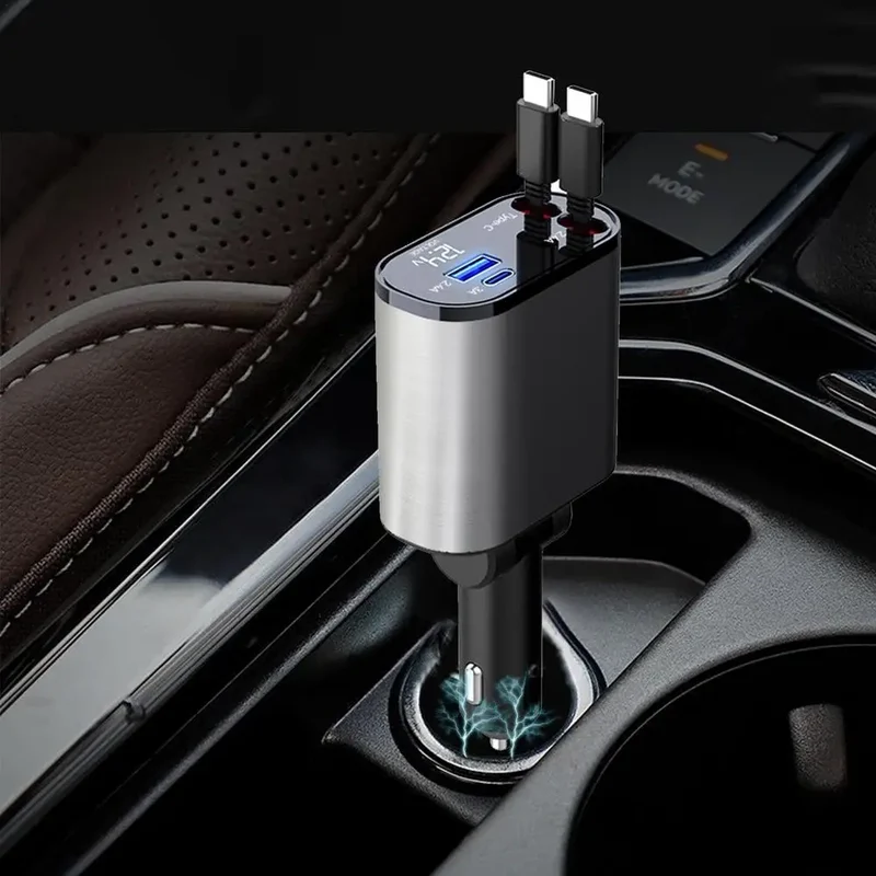 Cargador Retráctil Importado para carro 🔋 ULTRA FAST ⚡️ (Todo en uno con carga rápida)