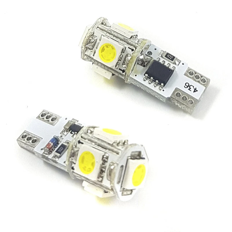 Lampara T10 5 Led Blanca 5050 Flash x2 Un