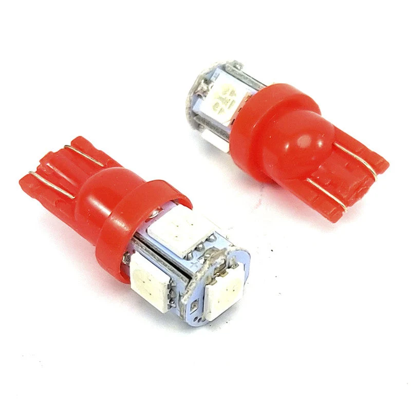 Lampara T10 5 Led Roja 5050 x4 Un