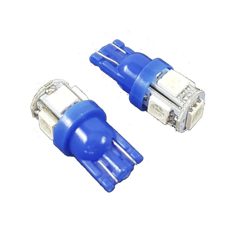 Lampara T10 5 Led Azul 3528 x4 Un