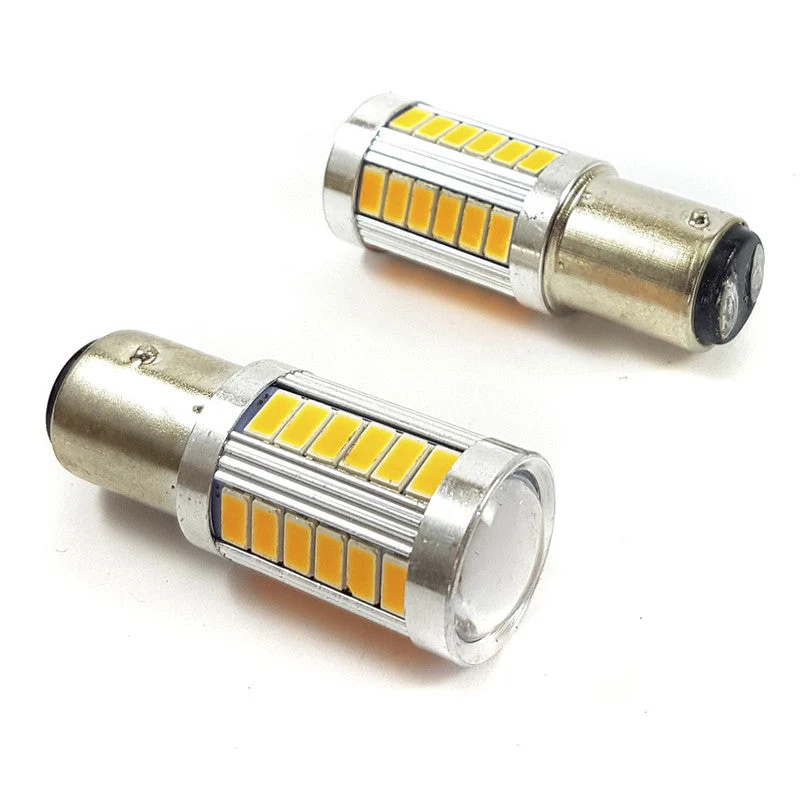Lampara S25 18 Led Ambar 2 Polos Canbus x2 Un