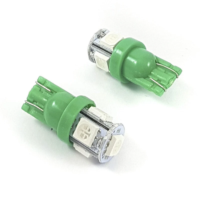 Lampara T10 5 Led Verde 5050 x2 Unidades