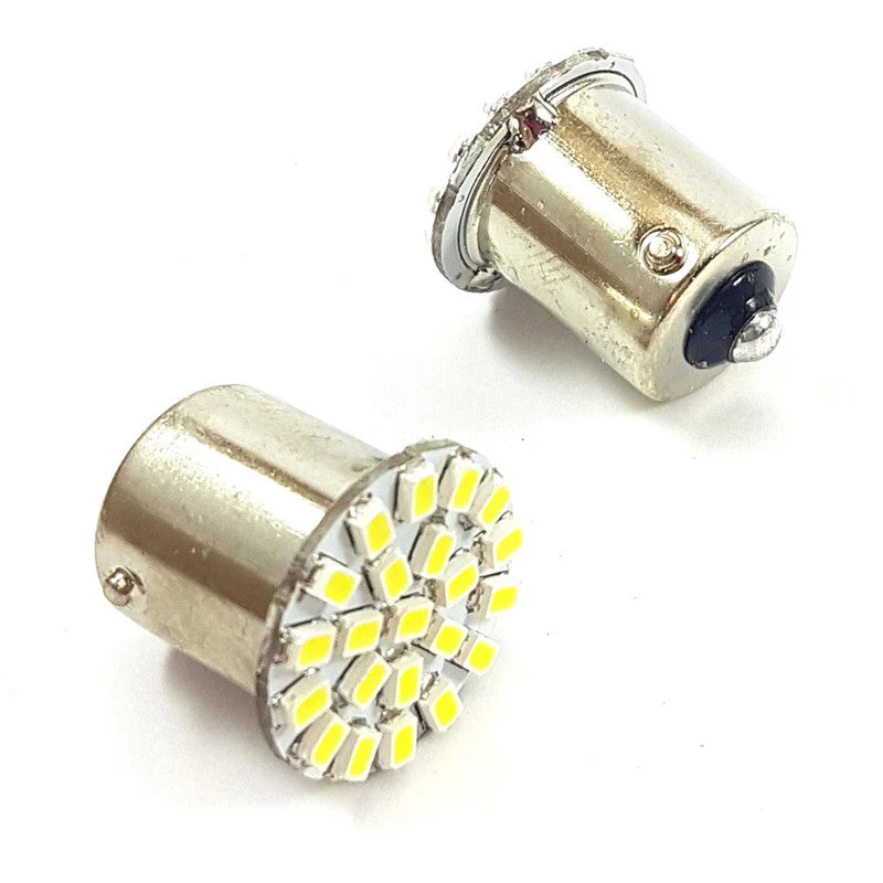 Lampara Ba15S 22 Led Blanca 1 Polo Frontal x2 Un