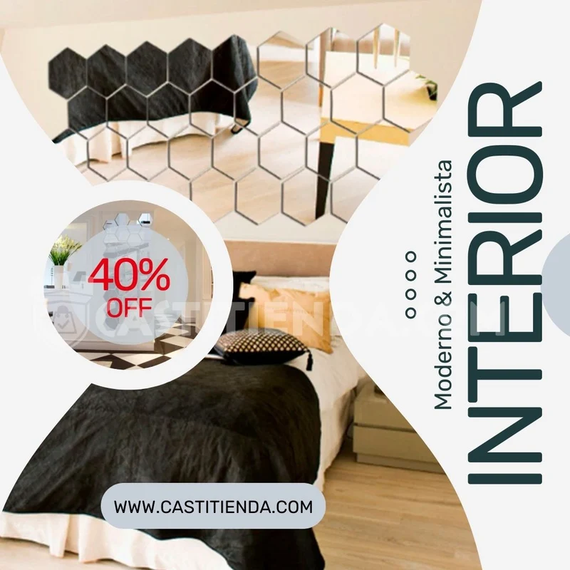 SET de espejos decorativos en hexágono🪞 LUXURYMAX 💎 (Paga 10 lleva 20)
