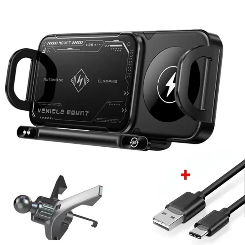 Touch & Rotate Automatic Universal Car Wireless Charge Phone Holder