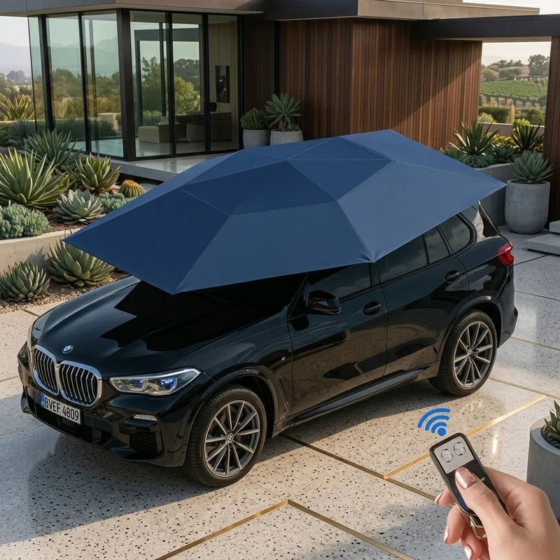 All-Weather Remote-Controlled Automatic Car UV Protection Umbrella