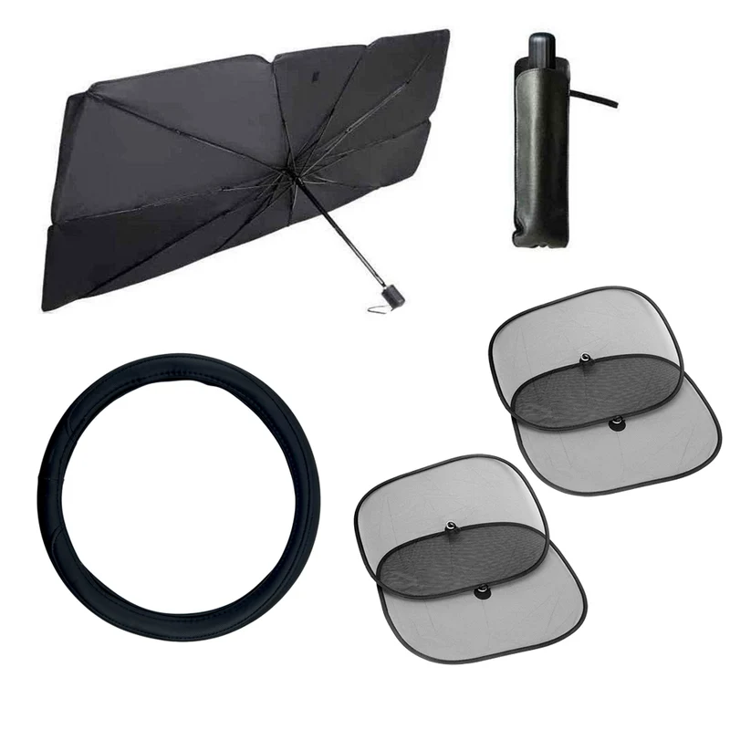 Kit 1 Parasol Paraguas + 1 Cubrevolante + 4 Cortinas