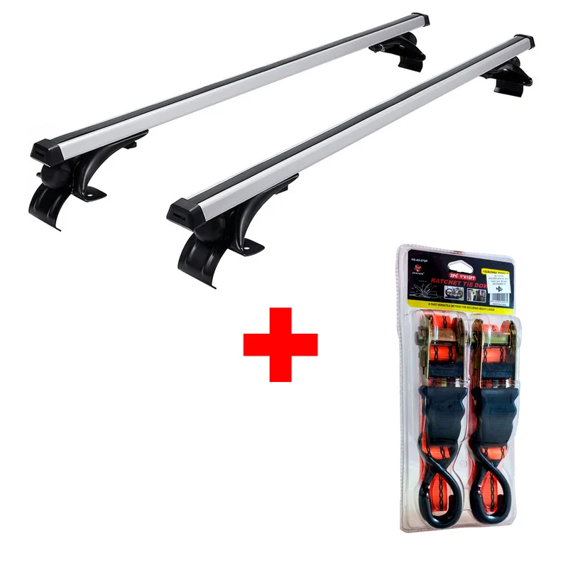 Juego barras de techo sin gotero + Cintas sujeta carga 4,5 m