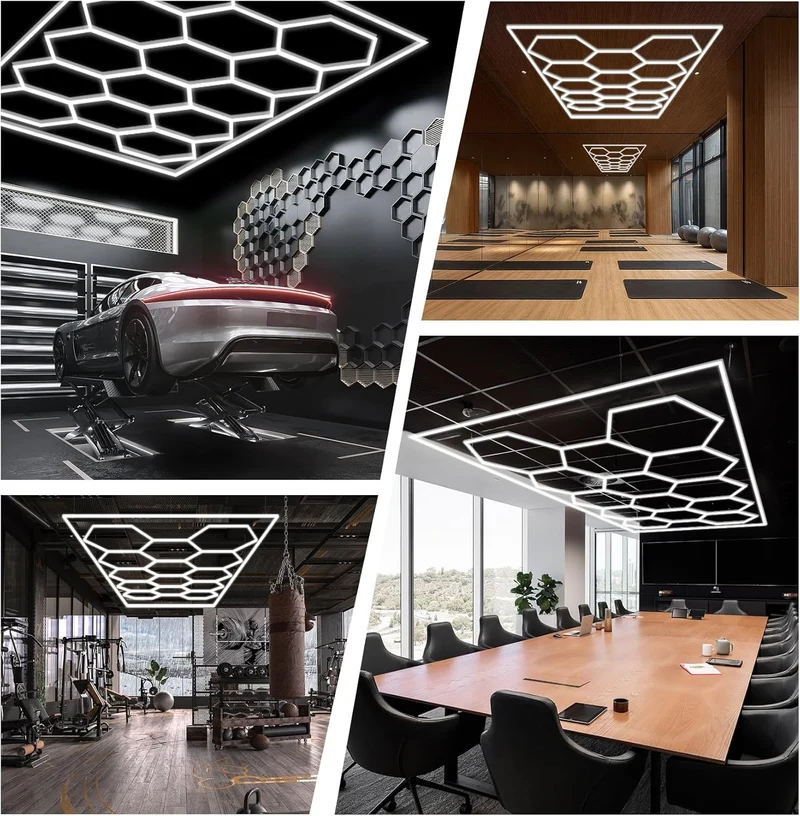 Panel 14 Luces Led Hexagonales 4840x2430 mm