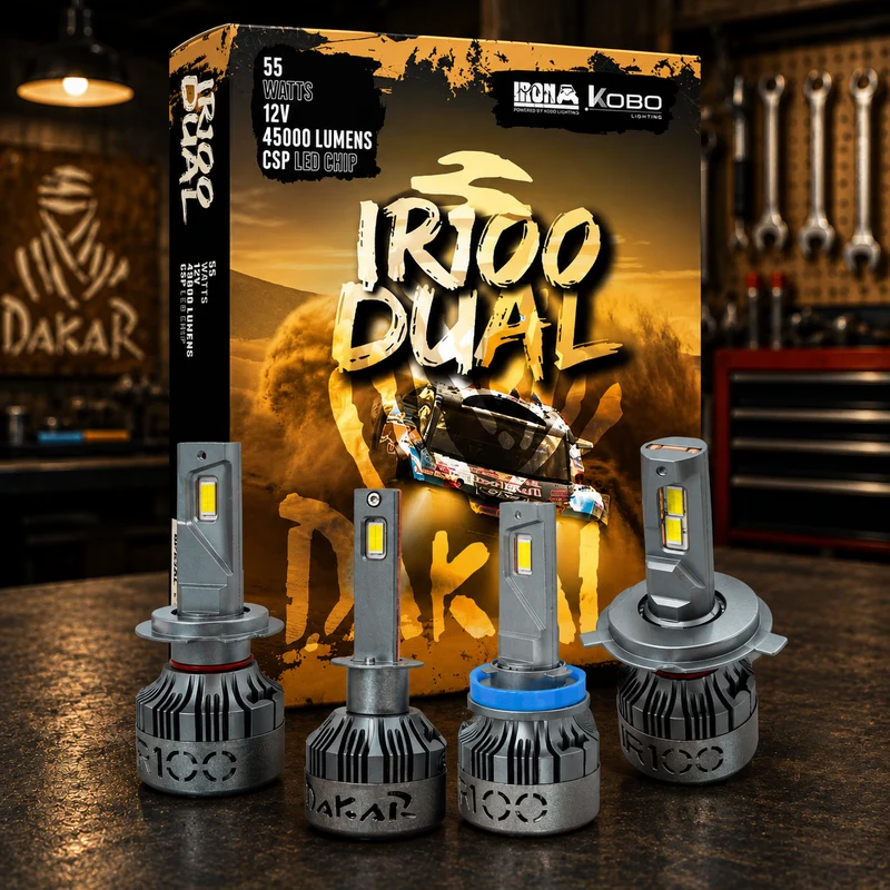 Kit LED Dakar IR100 Dual H1 H4 H7 H11 Blanco y Amarillo 55W