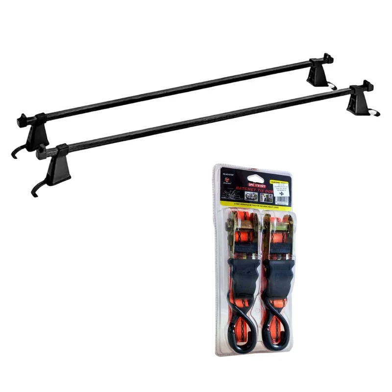 Juego Barras de Techo Sin Gotero + Cintas Sujeta Carga 4,5 m